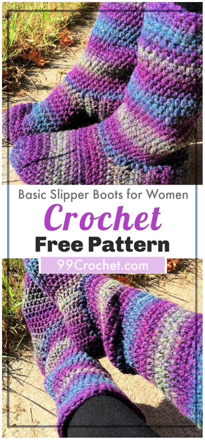 Basic Slipper Boots for Women Free Crochet Pattern
